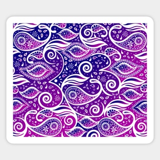 Paisley Bohemian Breeze Art - White and Shades of Purple and Blue Sticker